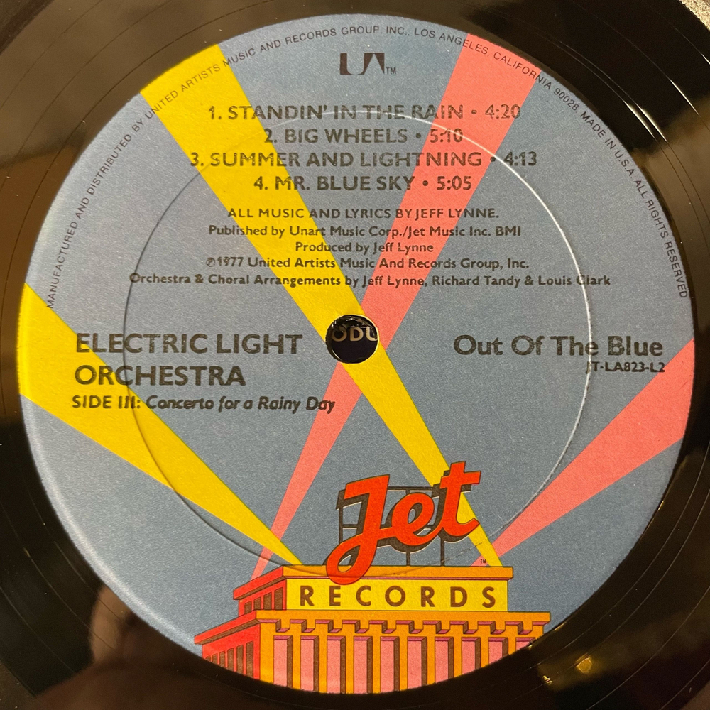 Винтажная виниловая пластинка LP Electric Light Orchestra ELO Out Of The Blue (США 1977) (Полный Комплект, Игрушка, Постер) Mr. Blue Sky