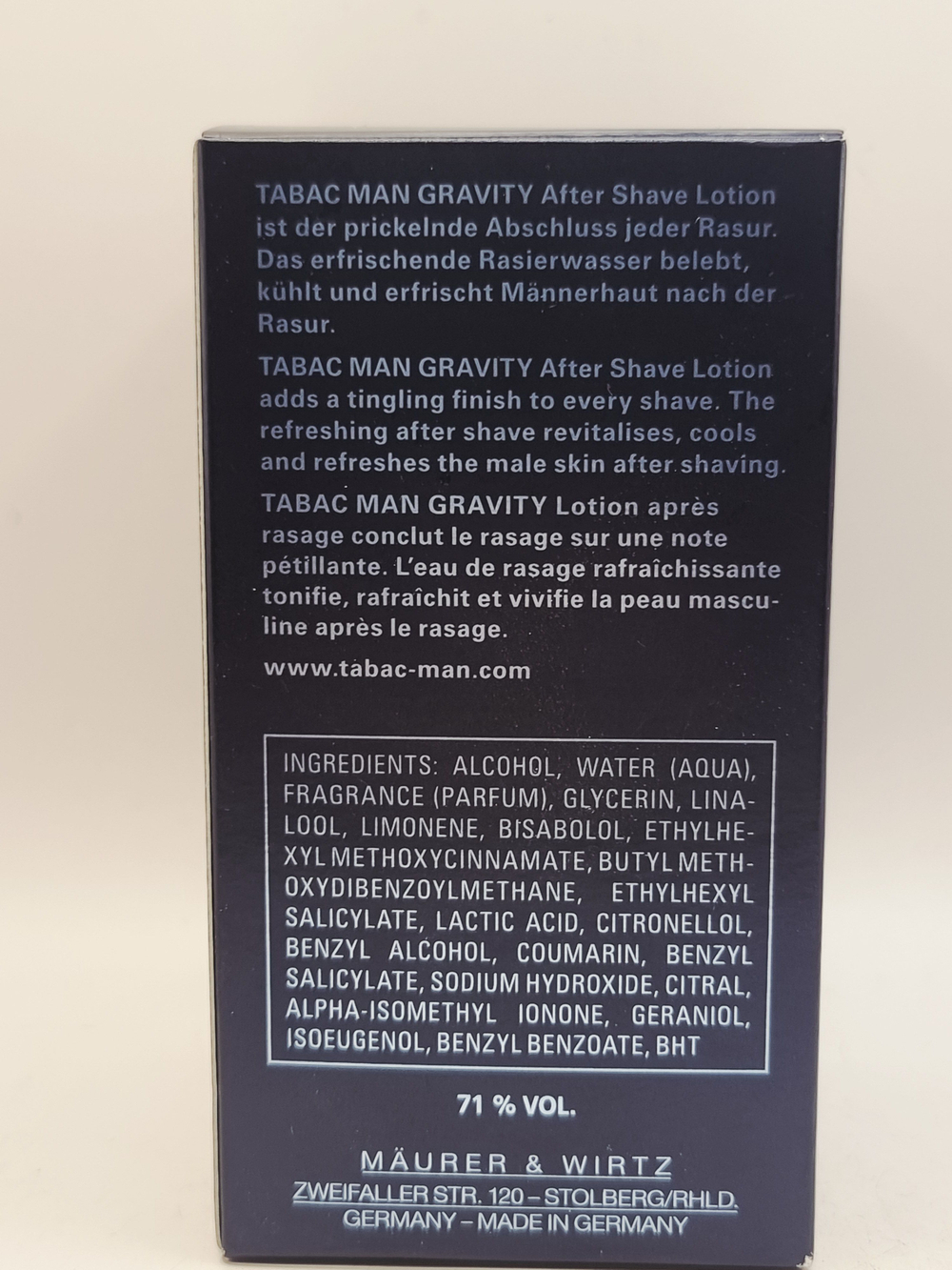 Tabac Man Лосьон после бритья Gravity 50 мл (из Финляндии)