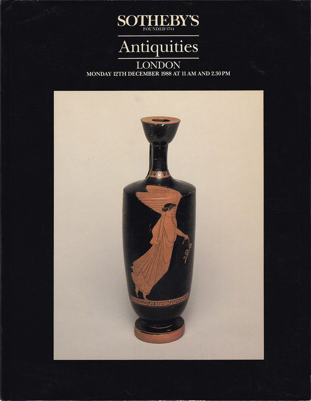 Каталог аукциона Sotheby's, Лондон, Древности от 12 декабря 1988 года