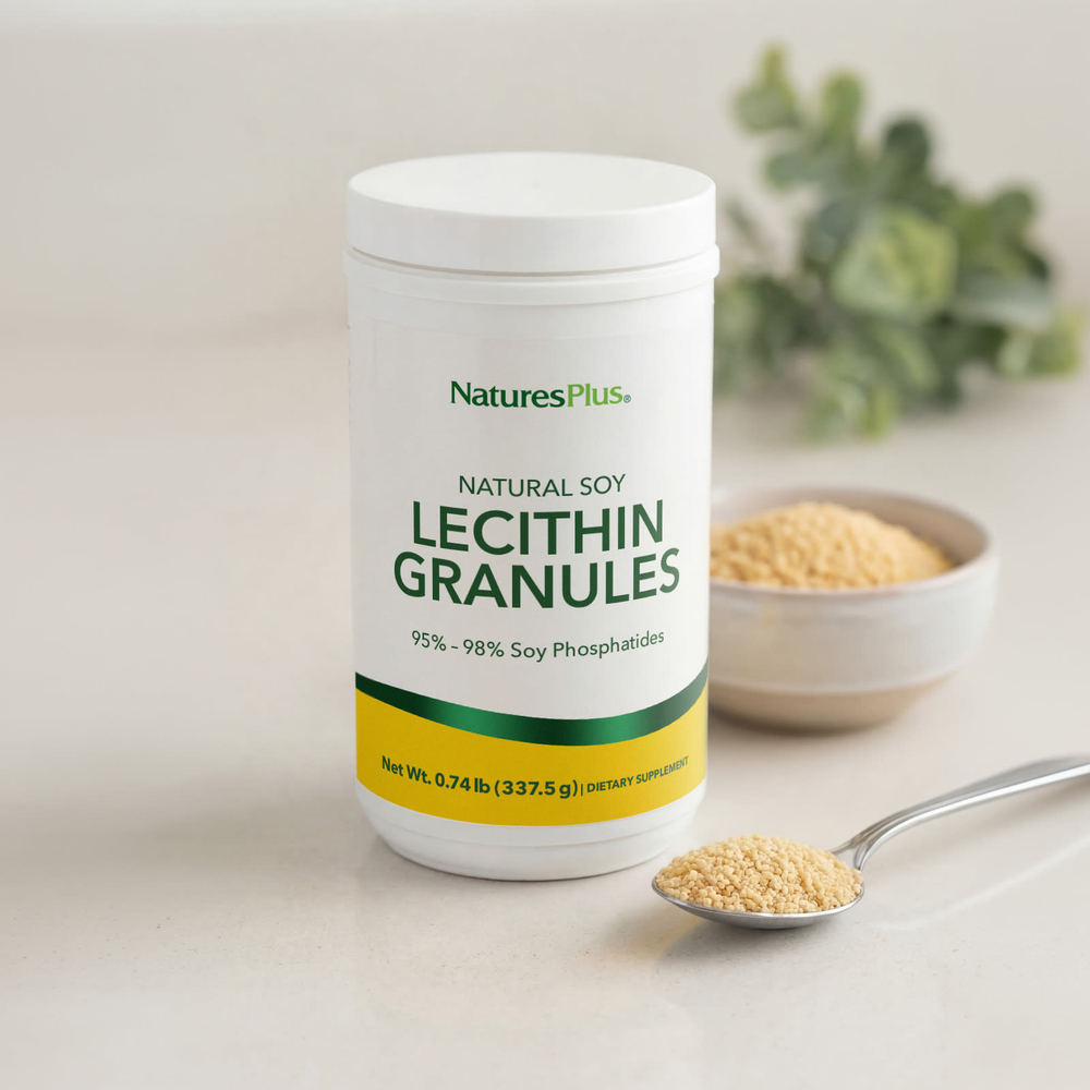 NaturesPlus, натуральный соевый лецитин в гранулах, 337,5 г (0,74 фунта)