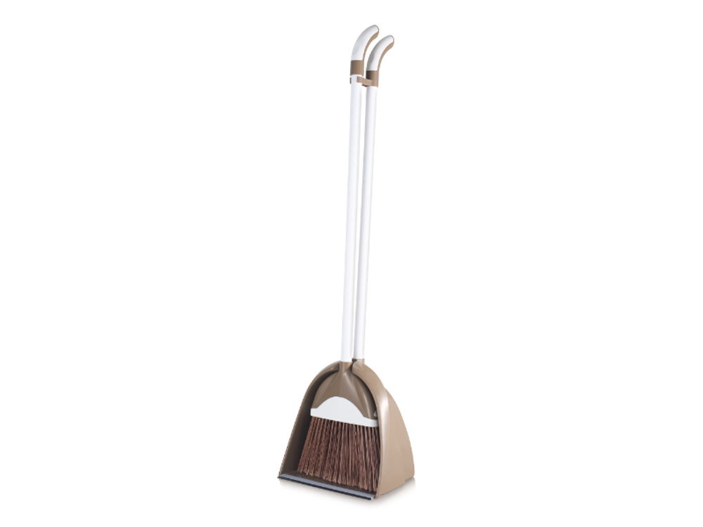 (355Эльф Пласт) Набор "Тандем" ВЕНИК С СОВКОМ БОЛЬШИЕ серо-коричневый