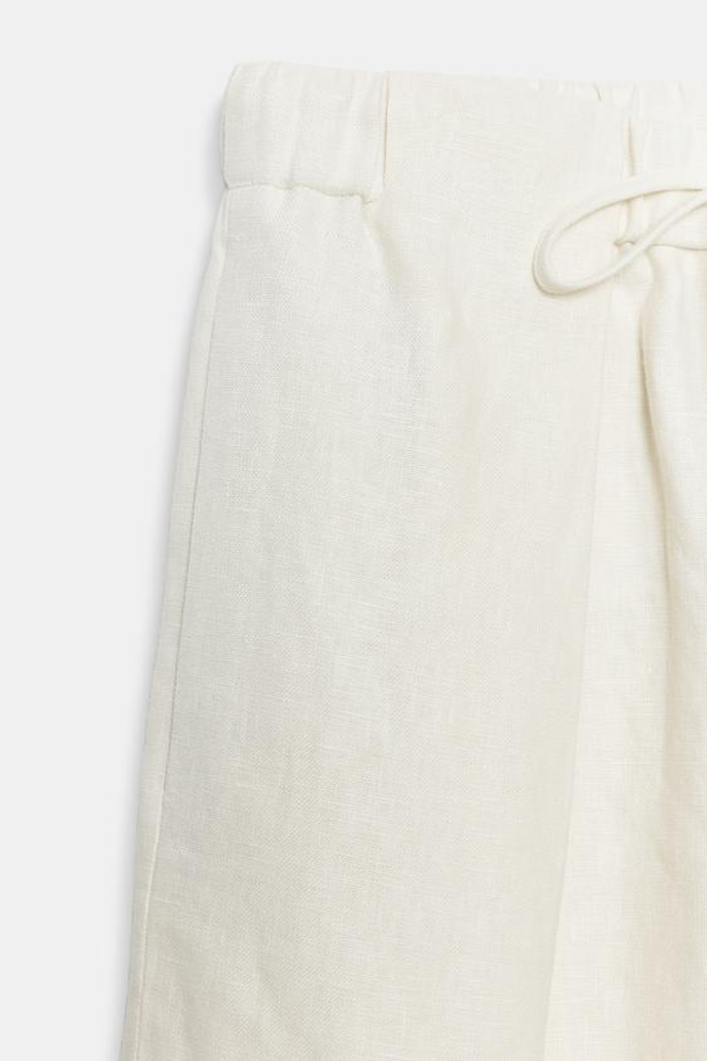 ZARA БРЮКИ СО СКЛАДКАМИ ИЗ 100% ЛЬНА — ZW COLLECTION, ЭКРЮ