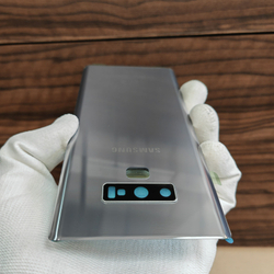 Крышка для Samsung Note 9 (заднее стекло) "Премиум качество" цвет: Серебристый