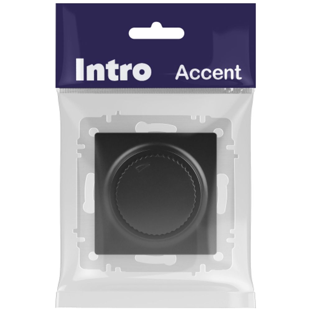 Светорегулятор Intro Accent 6-401-05 поворотный, 600Вт 230В, IP20, СУ, антрацит | Intro