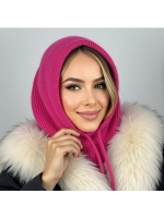 капор зимний и осенний капюшон- снуд вязаный ангора