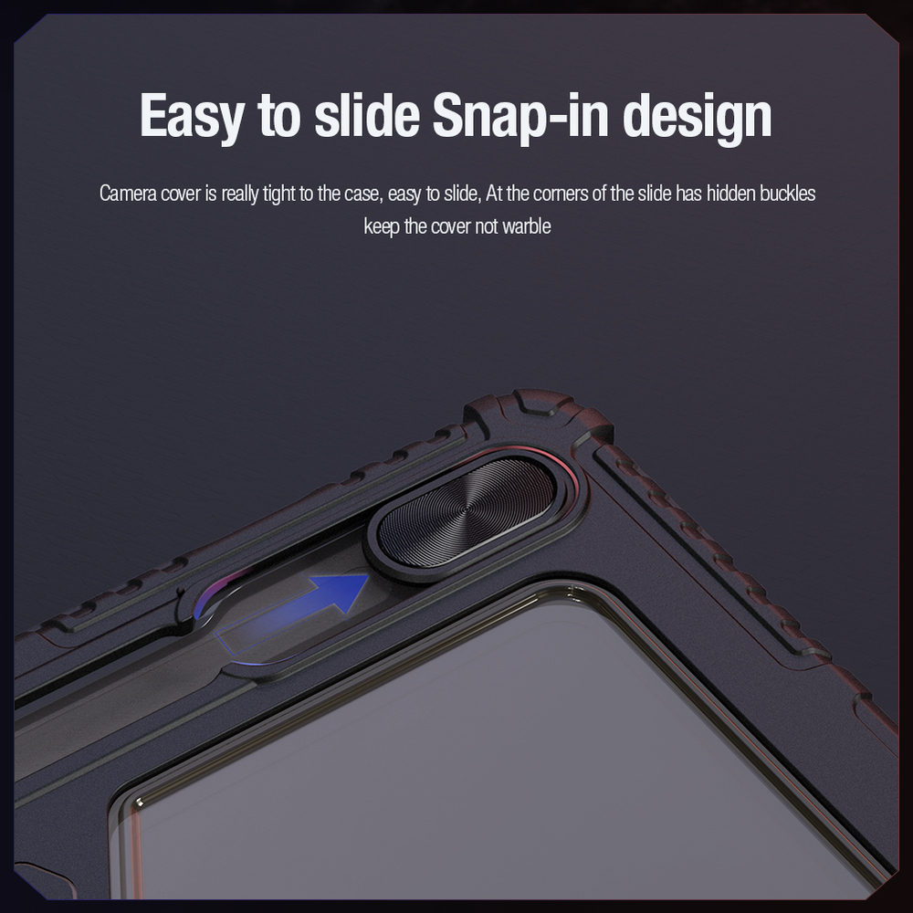 Чехол книжка от Nillkin для планшета Samsung Galaxy Tab S9 и Tab S10 FE, серия Bumper Pro Case-Multi Angle Folding Style, с защитной шторкой для камеры