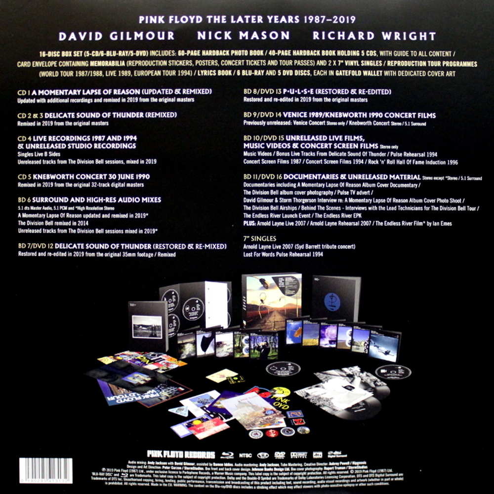 Pink Floyd / The Later Years 1987-2019 (Limited Box Edition) (5CD+6Blu-ray+5DVD+2x7" Vinyl Single)