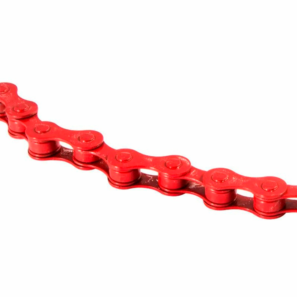 Цепь 1/2"x1/8", 100зв, для FIX, ВМХ, звенья в виде черепицы, красная, в блистере.