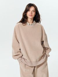 Костюм из браш-футера с двухсторонним свитшотом женский