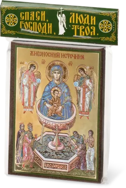 Икона БМ "Живоносный Источник" 6х9 на МДФ-6