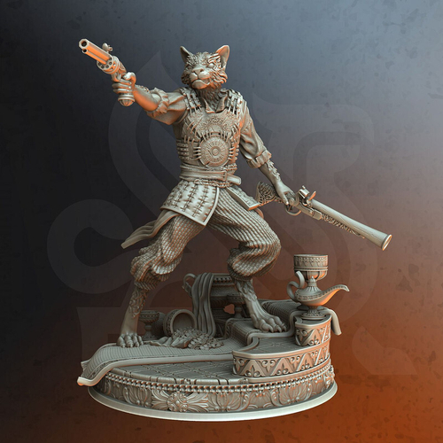 Табакси Лев Тигр Изобретатель Алхимик миниатюра для dnd, днд, pathfinder, фентези, Настольная игра, НРИ, Варгейм, РПГ