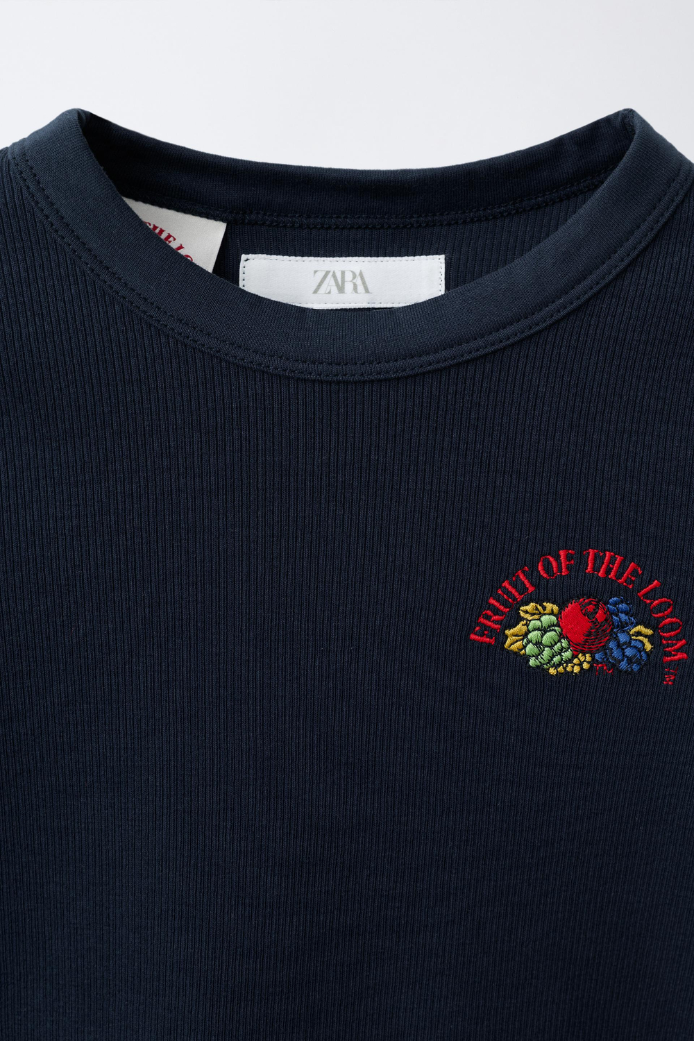 ZARA - FRUIT OF THE LOOM™ ФУТБОЛКА С ВЫШИВКОЙ, ТЕМНО-СИНИЙ