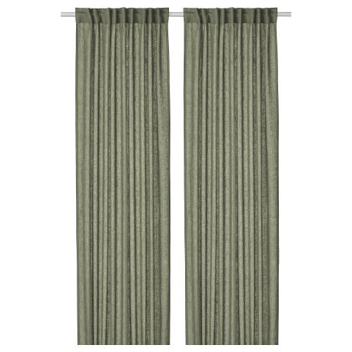 Комплект штор IKEA DYTAG (ДЮТОГ), Хаки, 145x250 см, 2 шт