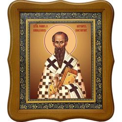 Иоанн II Каппадокиец Святитель патриарх Константинопольский. Икона на холсте.