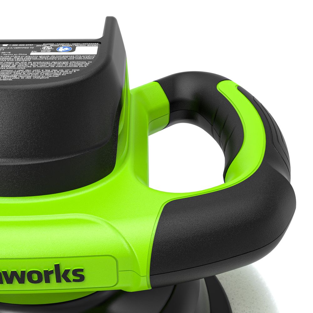 Полировальная машина аккумуляторная Greenworks G24BU10, 3502107,24 В, без АКБ и ЗУ