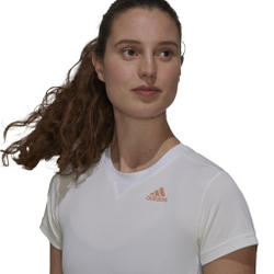 Женская теннисная футболка Adidas HEAT.RDY Tee W - white/ambient blush