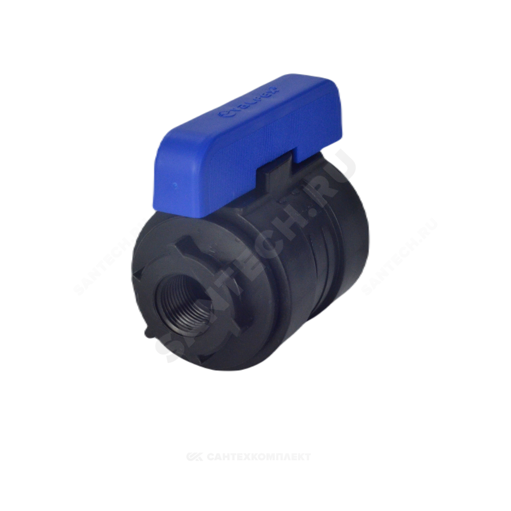 Кран шаровой компрессионный ПЭ Ду 33 1 1/4"x1 1/4" ВР/ВР Ру16 VALFEX 1210011114114