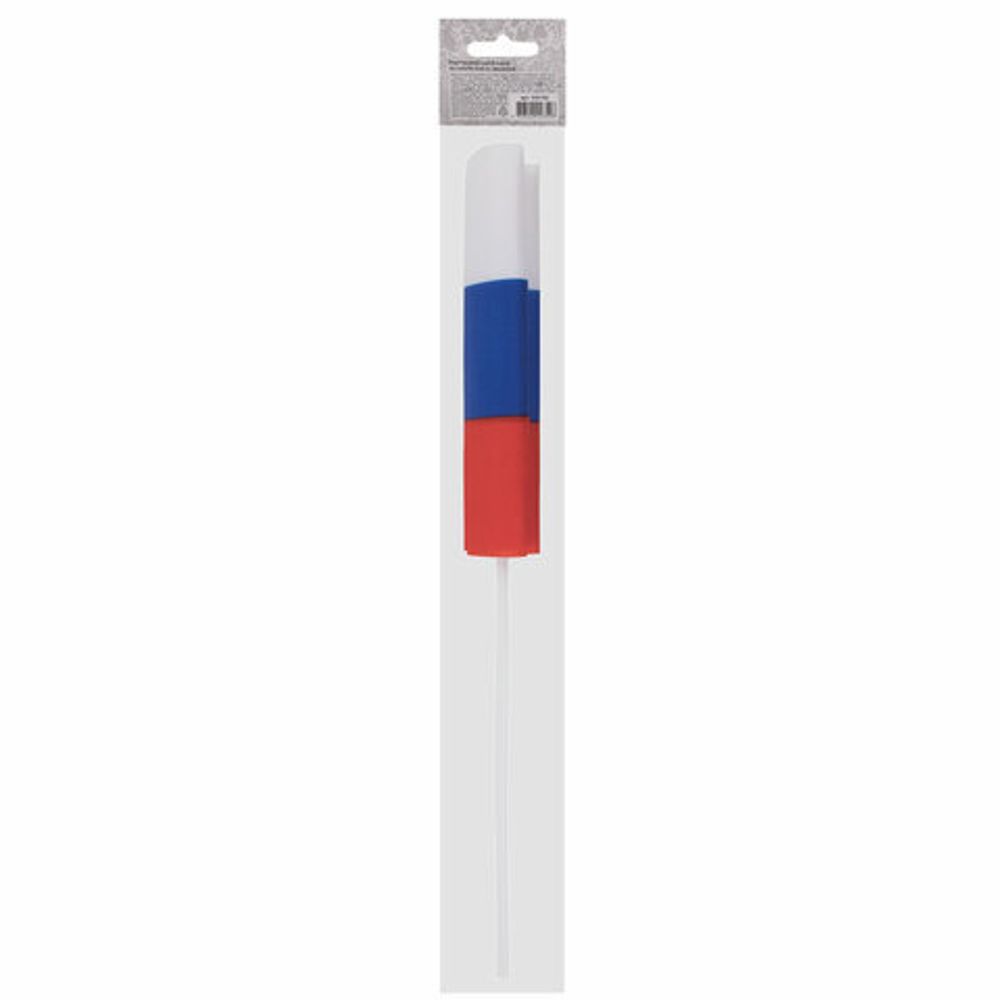 Флаг России ручной 30х45 см, без герба, с флагштоком, BRAUBERG, 550182, RU14