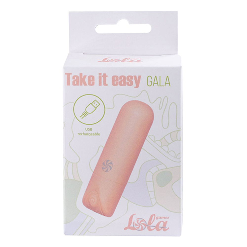 Персиковая перезаряжаемая вибропуля 6,5см Lola Games Take it Easy Gala 9024-03lola