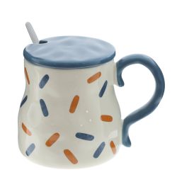 GAEM Кружка с крышкой и ложкой, 400 мл, L14 W10 H10 см
