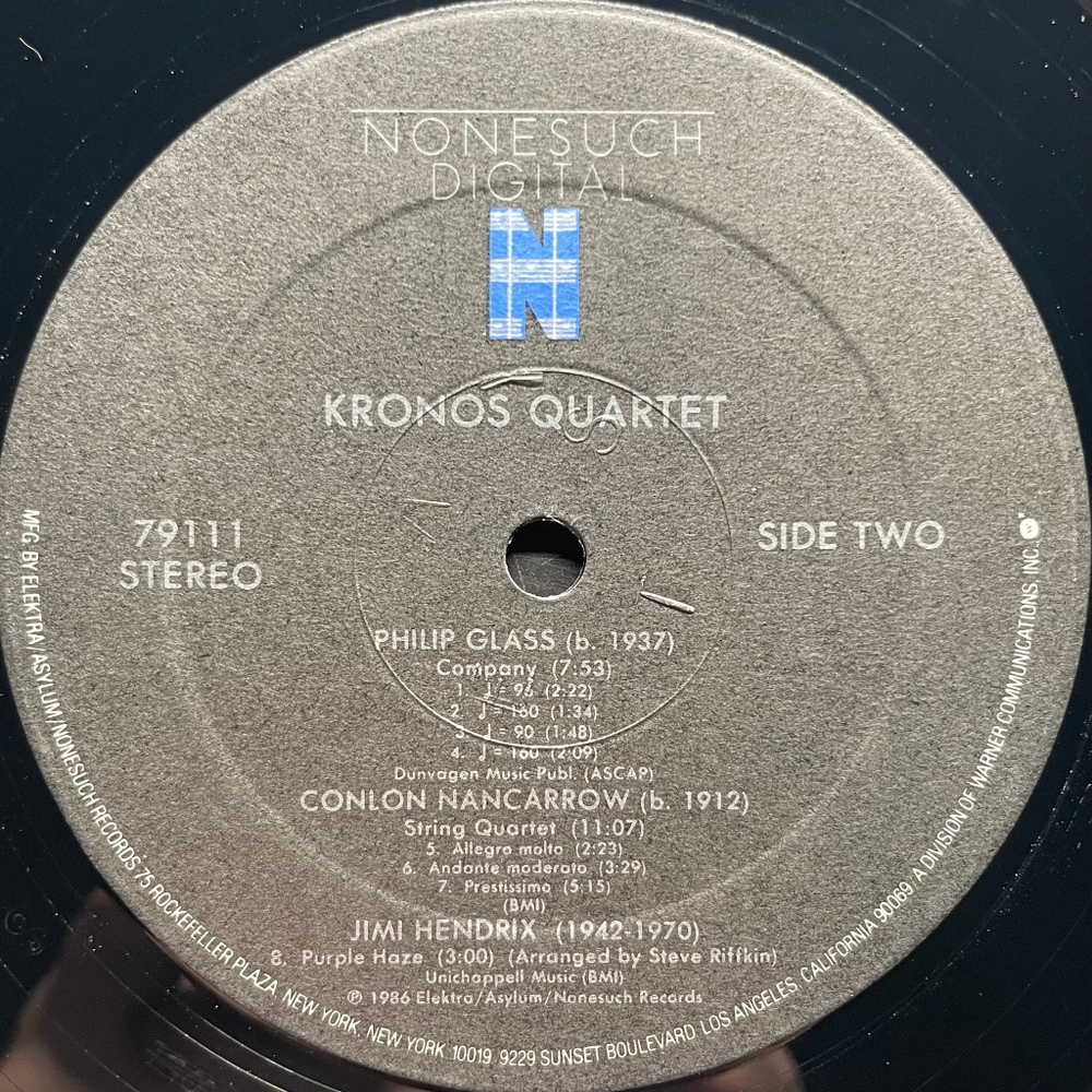Kronos Quartet ‎– Kronos Quartet (США 1986г.)