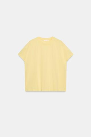 ZARA ФУТБОЛКА С КОРОТКИМИ РУКАВАМИ, ЖЕЛТЫЙ