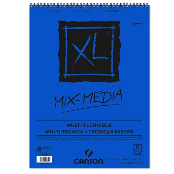 Альбом для смешанных техник Xl Mix-Media 300 г/м², A2 42х59.4 см, на спирали 15 л, Canson C200001859