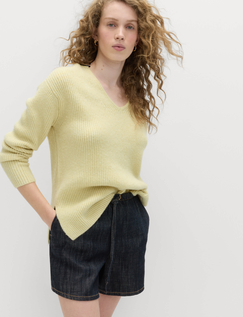 Хлопковые джинсовые шорты T57005735 - Marks & Spencer