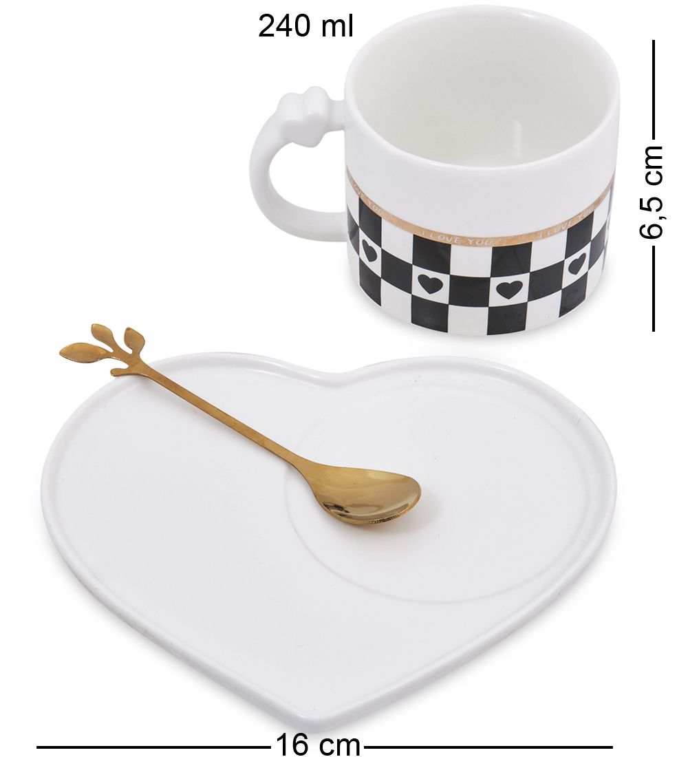 GAEM Art MUG-418/3 Чайная пара «Сердце»