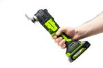 Аккумуляторный реноватор Greenworks G24MT, QOIS, 5000-18000/мин, 3,2°, LED, оснастка 13 шт, 1x2Ач,ЗУ,кор