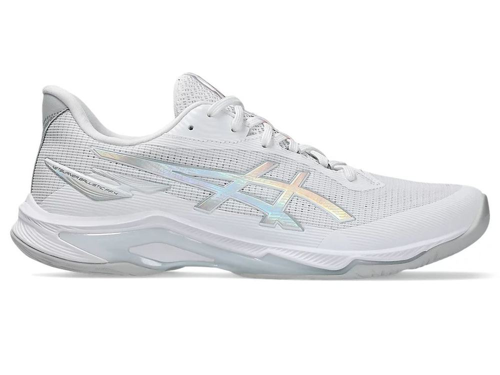 Мужские кроссовки для бадминтона/сквоша Asics Netburner Ballistic FF 4 — white/pure silver