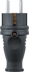 Вилка электрическая Navigator NCA-PLR02 16А IP44 с заземлением каучук черная 38127