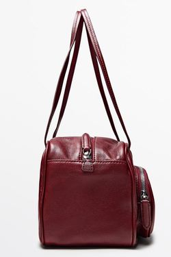 Massimo Dutti Средняя сумка-боулинг из кожи наппа, красный