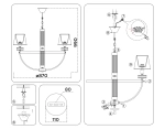 Светильник подвесной LH71253/8 BS/WH латунь/белый E14/8 max 40W D870*990