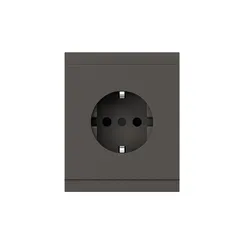 Розетка с заземлением и защитными шторками KRANZ Sete Графит KR-79-0701-3