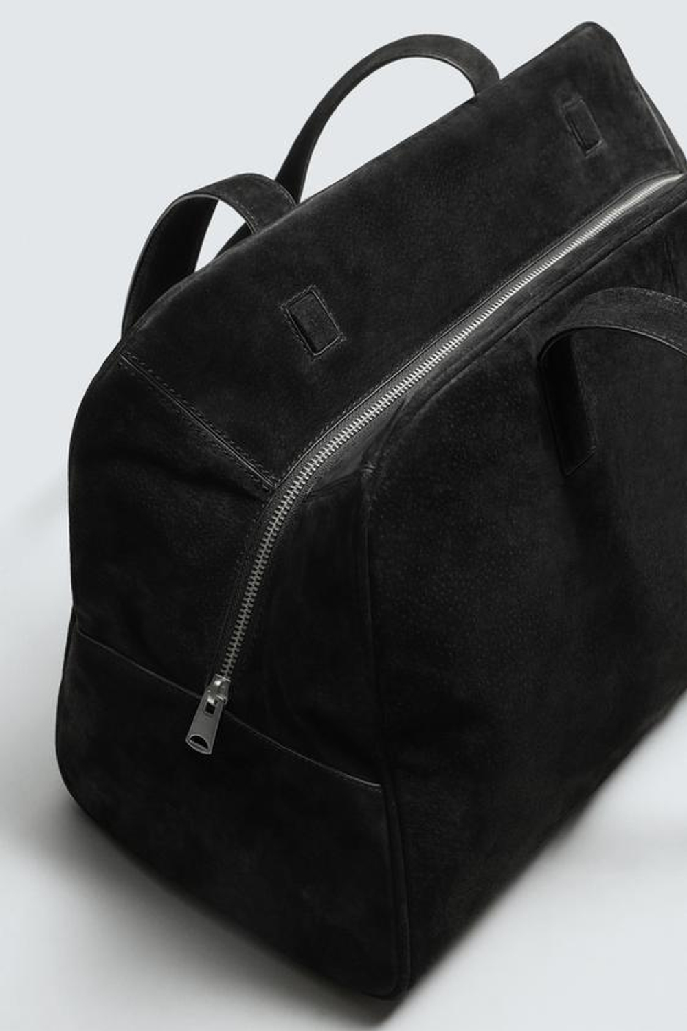 ZARA КОЖАНАЯ ДОРОЖНАЯ СУМКА, ЧЕРНЫЙ