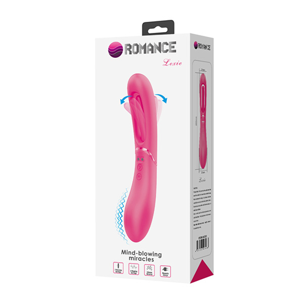 Двусторонний розовый вибратор 20см для точки G с функцией фингеринга Pretty Love Romance Lexie Vibrator MC63