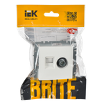 BRITE Розетка двойная TV+RJ45 кат.5E РТВ/РК12-БрБ белый IEK