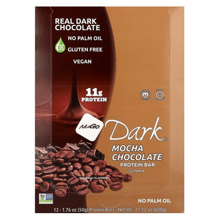 NuGo Nutrition, Dark®, протеиновые батончики, со вкусом мокко, 12 батончиков по 50 г (1,76 унции)