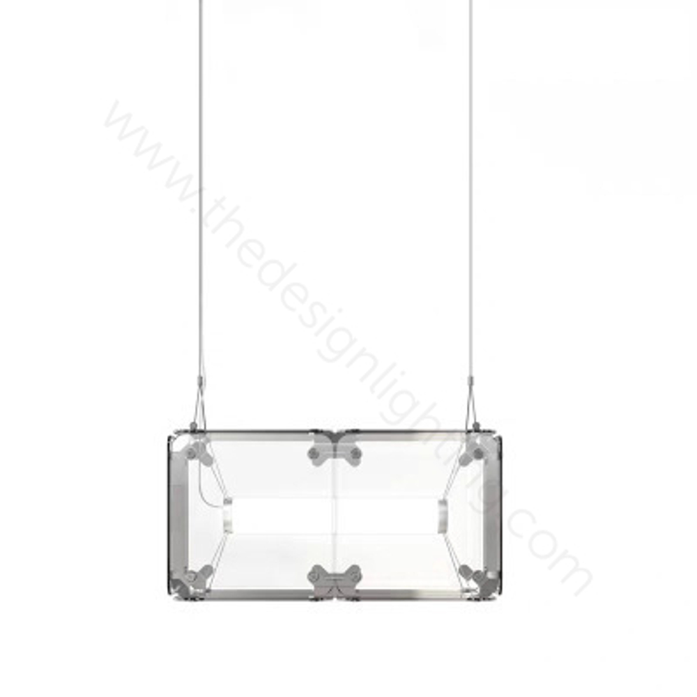 Pendant design lamp  Hyperqube by Felix Monza (2 lampshade ,  Clear)