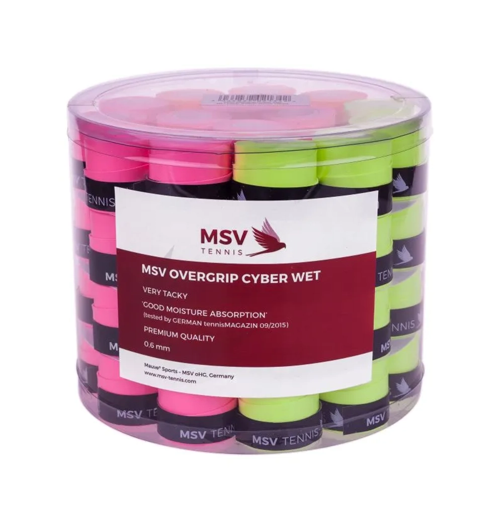 Теннисные намотки MSV Cyber Wet Overgrip 60P - neon yellow/neon orange/neon pink