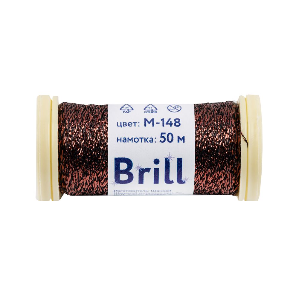 Мулине Gamma металлик M 5 мотков по 50 метров, M-148 черный/коричневый, Gamma BRILL