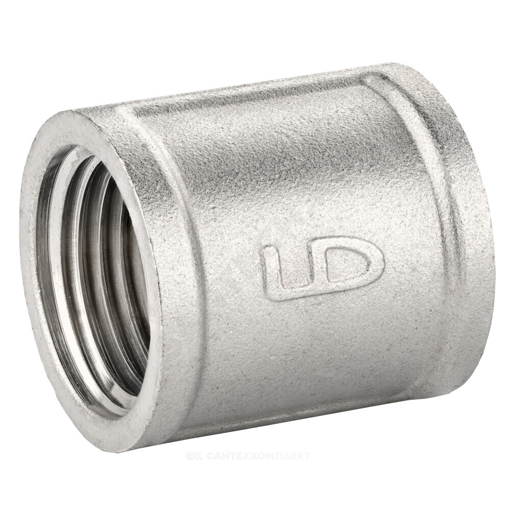 Муфта латунь никель Ду 15 (1/2") ВР/ВР LD LD.67.502.15