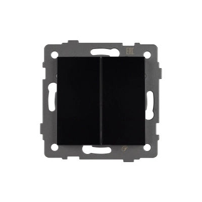 Механизм выключателя двухклавишный проходной SWT-MKP2-PL-BK-V (250V, 10A) (Arlight, -)