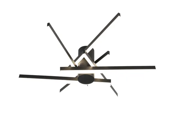 Люстра потолочная светодиодная Rilon 2903/610 BLACK, 54 Вт, чёрная