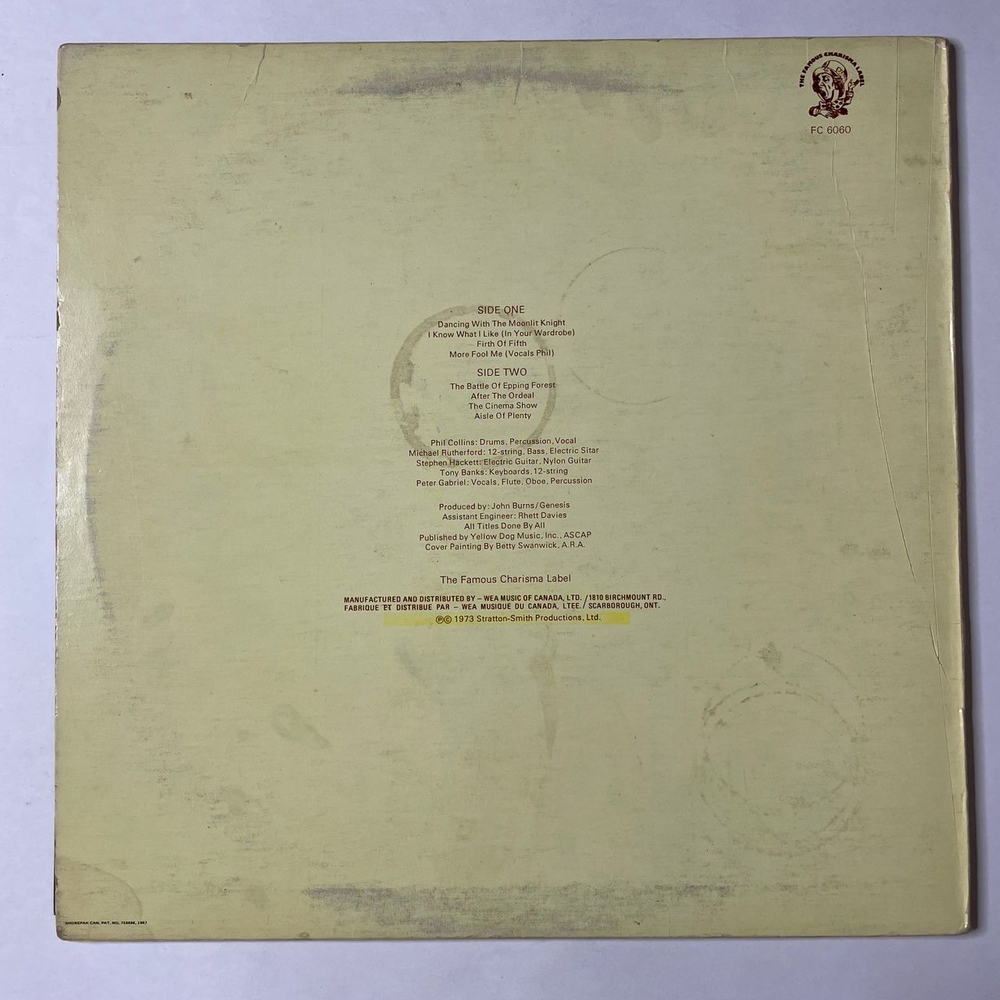 Винтажная виниловая пластинка LP Genesis Selling England By The Pound (Canada 1973)