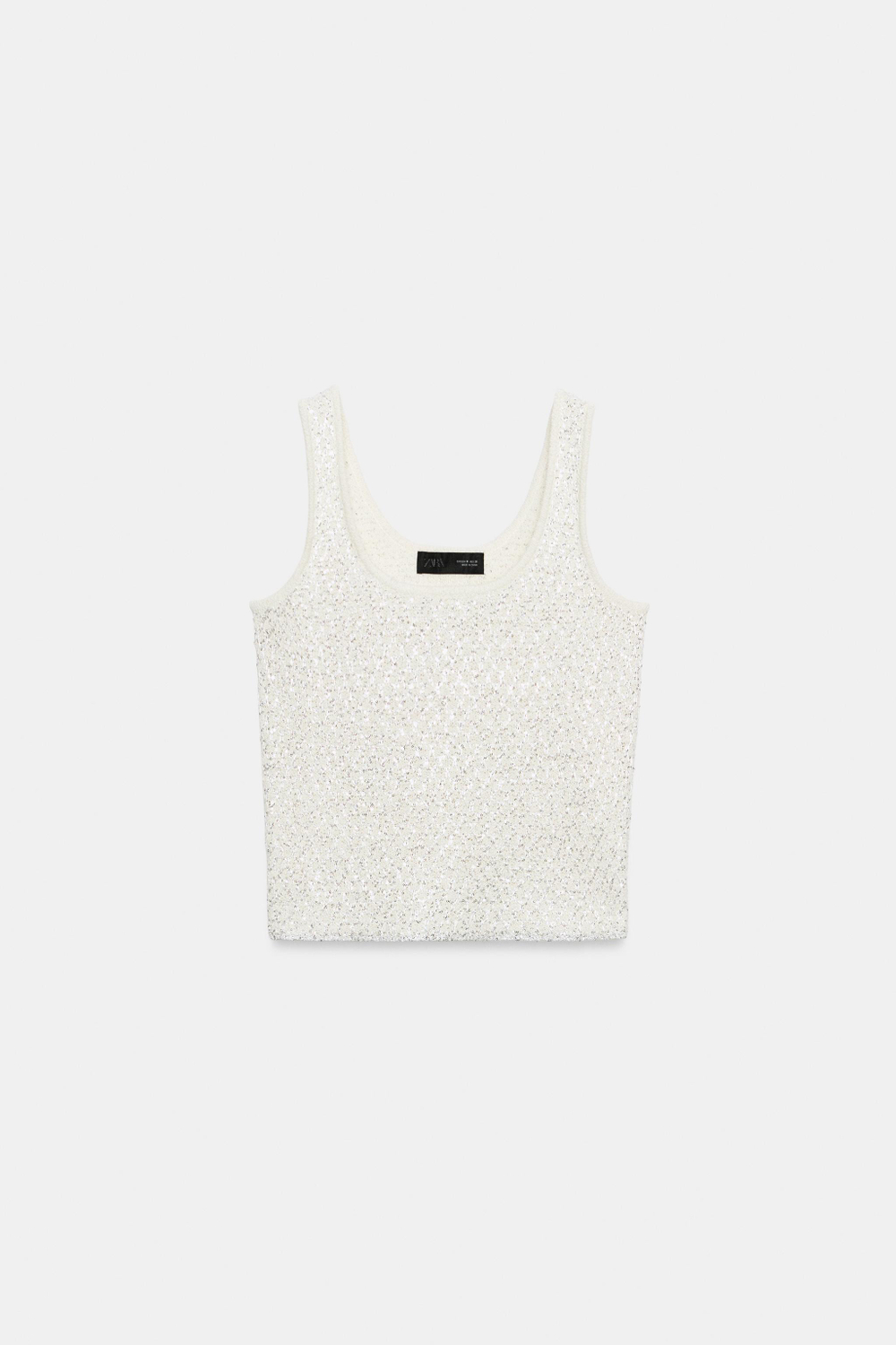 ТРИКОТАЖНЫЙ ТОП С ПАЙЕТКАМИ И БЛЕСТЯЩЕЙ НИТЬЮ — ZARA