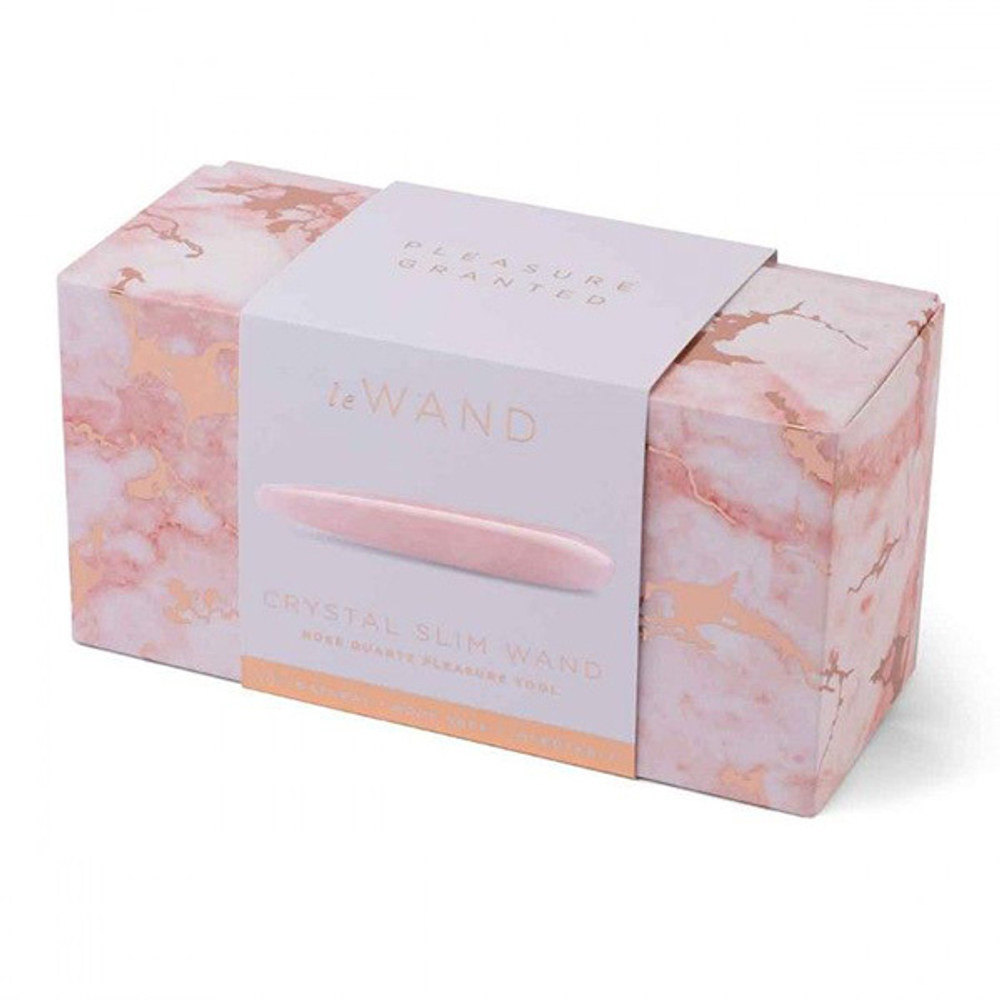Массажер 17,7см из розового кварца Le Wand Crystal Slim Wand LW-033-RQ