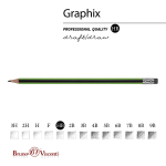 Карандаш ч/г НВ c ластиком Graphix (BrunoVisconti)