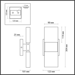 4364/5WL HIGHTECH ODL23 433 матовое золото/металл/стекло Настенный св-к IP20 LED 10W 612Лм 3000K RICCI